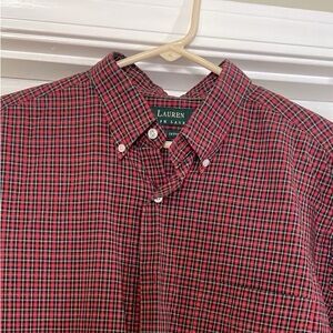 Lauren Ralph Lauren Men's Red and Black Checkered Shirt